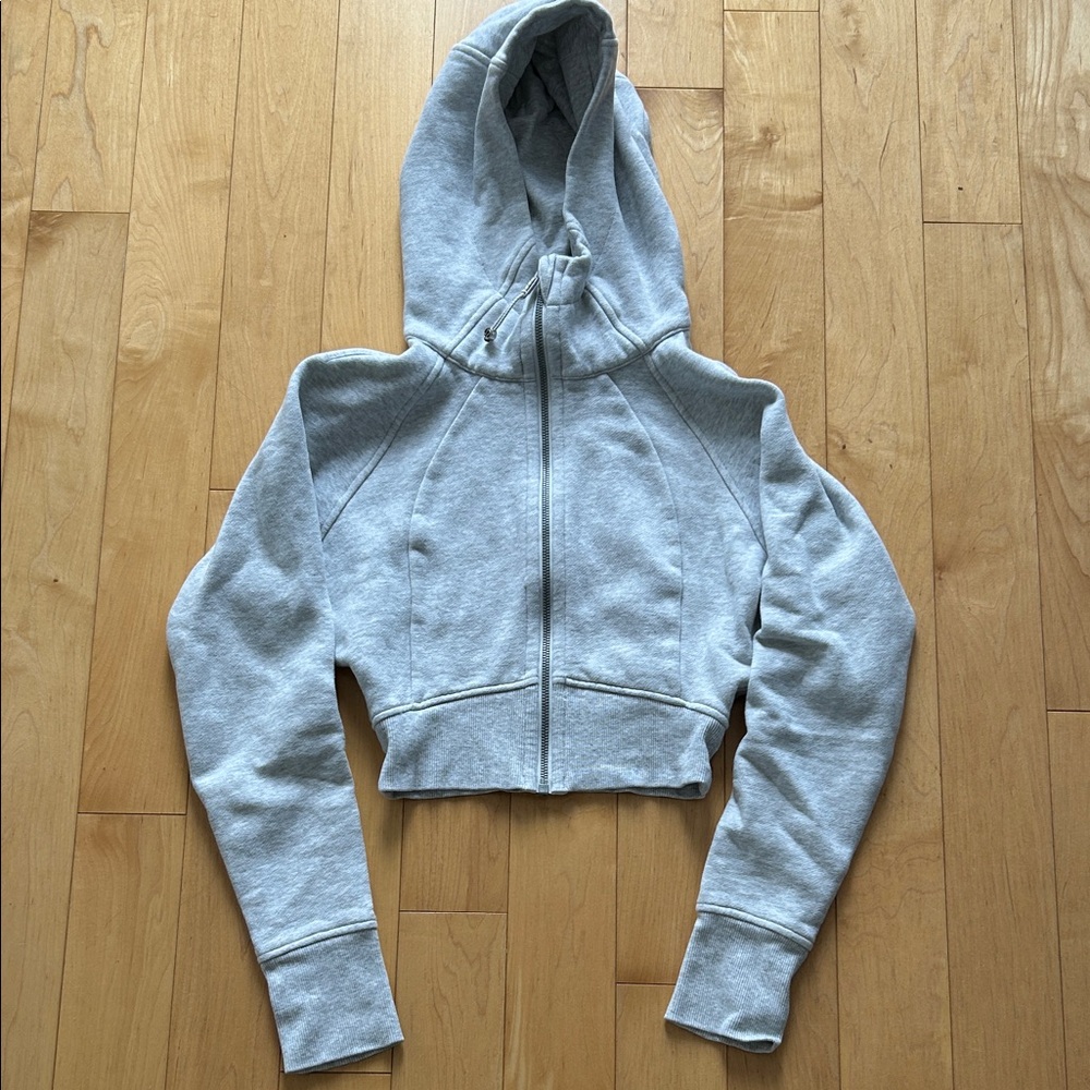 lululemon athletica Gray Cropped Hoodie Sweater